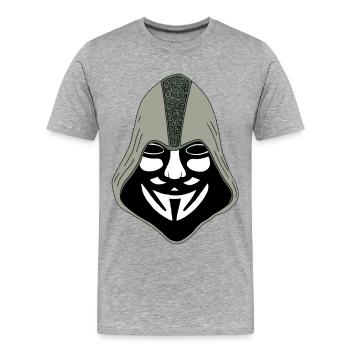 Anonymous - Men's Premium Organic T-Shirt - heather grey - Front - Damien (186cm)