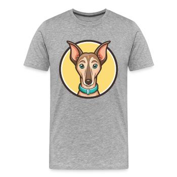 Azawakh-Hunderasse, Zeichentrickfigur, Kawaii Clipart - Männer Premium Bio T-Shirt - Grau meliert - Vorne - Damien (186cm)