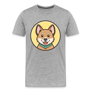 Milieu Asiatique Ovtcharka Chien Race Dessin Animé Kawaii - T-shirt bio Premium Homme - gris chiné - Devant - Damien (186cm)