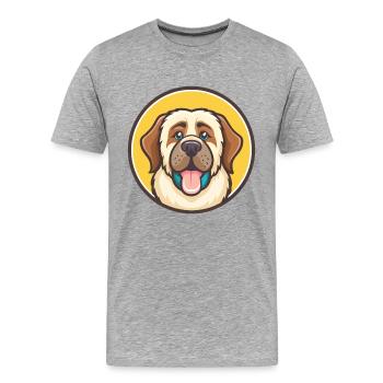 Pyrenäenmastiff-Hunderasse-Cartoon-Kawaii-Clipart - Männer Premium Bio T-Shirt - Grau meliert - Vorne - Damien (186cm)