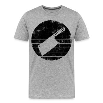 Hackbeil Skizze - Männer Premium Bio T-Shirt - Grau meliert - Vorne - Damien (186cm)