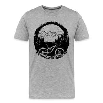 Dessin de vététiste - T-shirt bio Premium Homme - gris chiné - Devant - Damien (186cm)