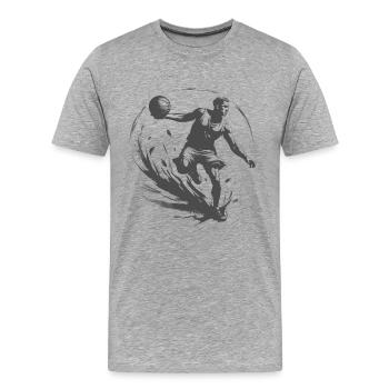 Basketballspieler - Männer Premium Bio T-Shirt - Grau meliert - Vorne - Damien (186cm)