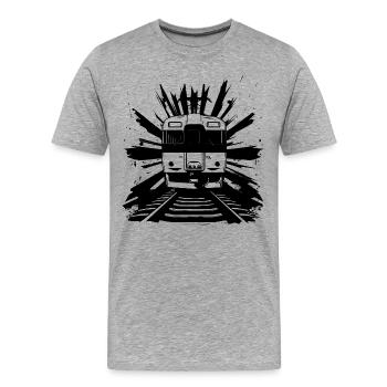 Croquis ferroviaire - T-shirt bio Premium Homme - gris chiné - Devant - Damien (186cm)