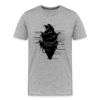 Dessin de crème glacée - T-shirt bio Premium Homme - gris chiné - Devant - Damien (186cm)