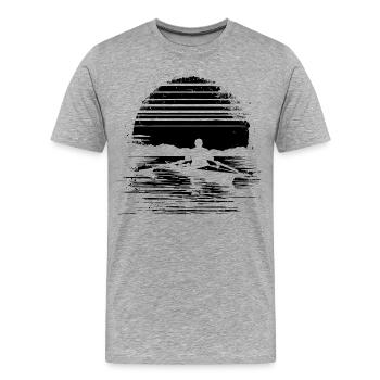 Graphismes d’aviron - T-shirt bio Premium Homme - gris chiné - Devant - Damien (186cm)
