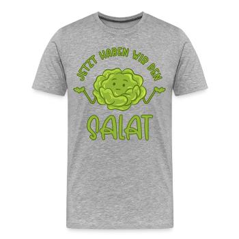 Maintenant, nous avons la salade - T-shirt bio Premium Homme - gris chiné - Devant - Damien (186cm)