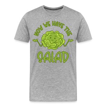 Maintenant, nous avons la salade - T-shirt bio Premium Homme - gris chiné - Devant - Damien (186cm)