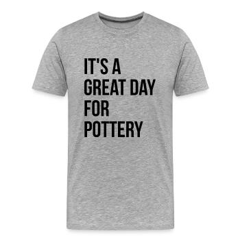 Poterie Poterie Poterie - T-shirt bio Premium Homme - gris chiné - Devant - Damien (186cm)