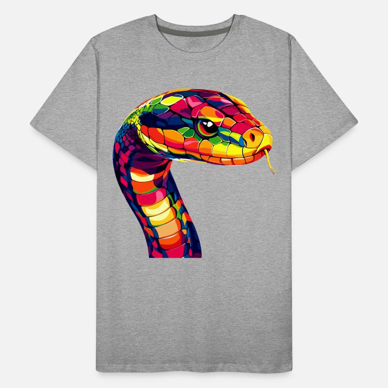 Schlange Python Kobra Mamba Klapperschlange Snake Männer Premium Bio T-Shirt