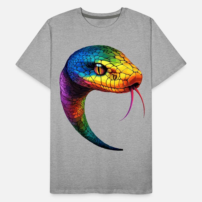 Schlange Python Kobra Mamba Klapperschlange Snake Männer Premium Bio T-Shirt