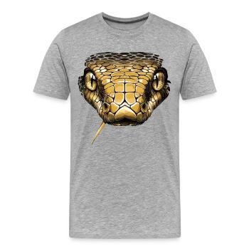 Schlange Python Kobra Mamba Klapperschlange Snake - Männer Premium Bio T-Shirt - Grau meliert - Vorne - Damien (186cm)