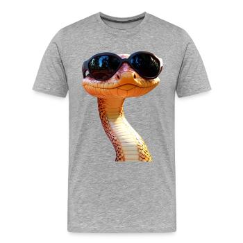 Schlange Python Kobra Mamba Klapperschlange Snake - Männer Premium Bio T-Shirt - Grau meliert - Vorne - Damien (186cm)