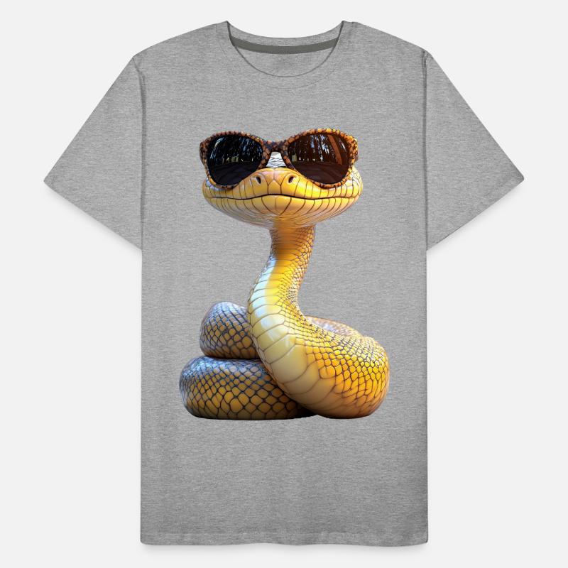 Serpent Python Cobra Mamba Serpent à sonnettes Serpent T-shirt bio Premium Homme