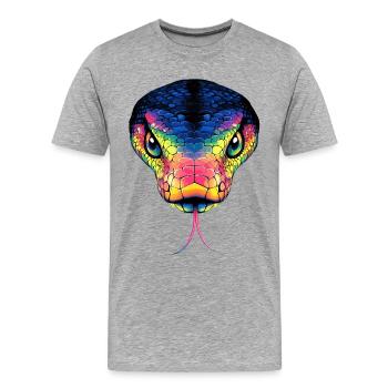 Schlange Python Kobra Mamba Klapperschlange Snake - Männer Premium Bio T-Shirt - Grau meliert - Vorne - Damien (186cm)