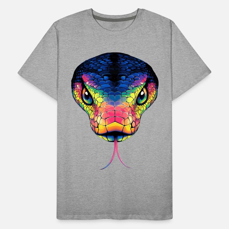 Serpent Python Cobra Mamba Serpent à sonnettes Serpent T-shirt bio Premium Homme