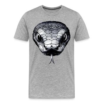 Schlange Python Kobra Mamba Klapperschlange Snake - Männer Premium Bio T-Shirt - Grau meliert - Vorne - Damien (186cm)