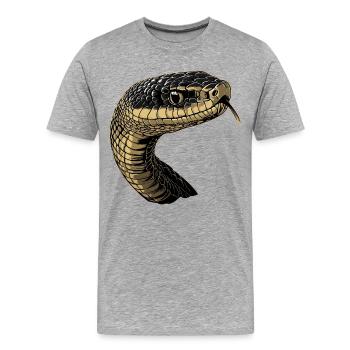 Schlange Python Kobra Mamba Klapperschlange Snake - Männer Premium Bio T-Shirt - Grau meliert - Vorne - Damien (186cm)