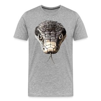 Schlange Python Kobra Mamba Klapperschlange Snake - Männer Premium Bio T-Shirt - Grau meliert - Vorne - Damien (186cm)