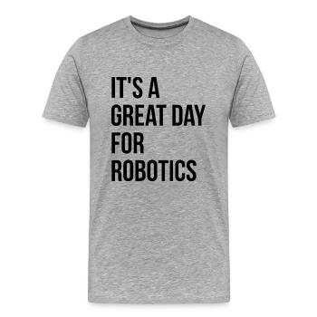 Robotique Robotique Robotique - T-shirt bio Premium Homme - gris chiné - Devant - Damien (186cm)
