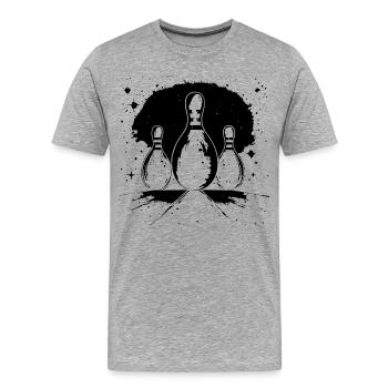 Bowling - Männer Premium Bio T-Shirt - Grau meliert - Vorne - Damien (186cm)