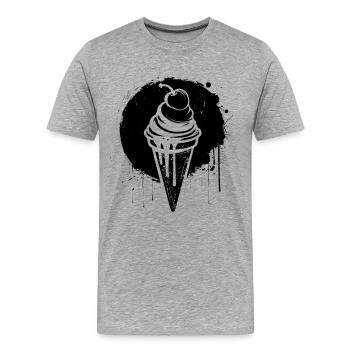 Eiscreme - Männer Premium Bio T-Shirt - Grau meliert - Vorne - Damien (186cm)
