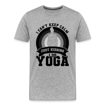 I do yoga - Men's Premium Organic T-Shirt - heather grey - Front - Damien (186cm)