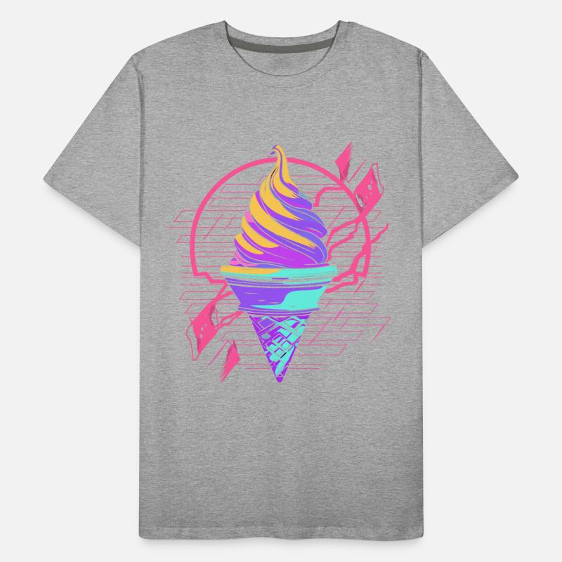 Cornet de crème glacée Synthwave T-shirt bio Premium Homme