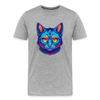 Australian Spotted Mist Cat Breed Cartoon Kawaii A - Men's Premium Organic T-Shirt - heather grey - Front - Damien (186cm)