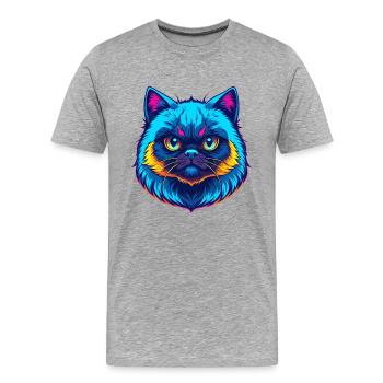 Himalaya Katze Rasse Karikatur Kawaii Tier Haustier - Männer Premium Bio T-Shirt - Grau meliert - Vorne - Damien (186cm)