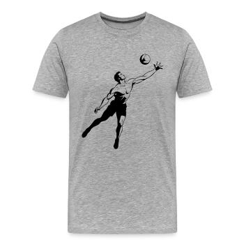 Joueurs de volley-ball - T-shirt bio Premium Homme - gris chiné - Devant - Damien (186cm)