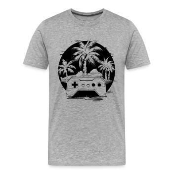 Jeu - T-shirt bio Premium Homme - gris chiné - Devant - Damien (186cm)