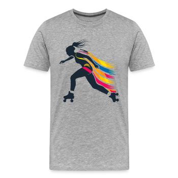Patineur à roulettes - T-shirt bio Premium Homme - gris chiné - Devant - Damien (186cm)