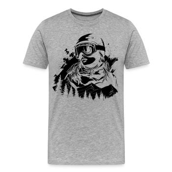 Snowboarder - T-shirt bio Premium Homme - gris chiné - Devant - Damien (186cm)
