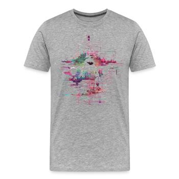 Avions des années 90 - T-shirt bio Premium Homme - gris chiné - Devant - Damien (186cm)
