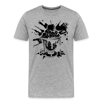 Gobelets de glace - T-shirt bio Premium Homme - gris chiné - Devant - Damien (186cm)