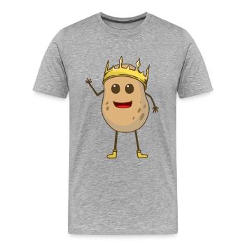 Pomme de terre, pommes de terre, légumes, roi - T-shirt bio Premium Homme - gris chiné - Devant - Damien (186cm)