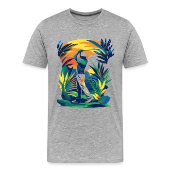 Golfer - Men's Premium Organic T-Shirt - heather grey - Front - Damien (186cm)