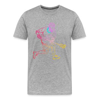 Lacrosse Player Drawing - Men's Premium Organic T-Shirt - heather grey - Front - Damien (186cm)