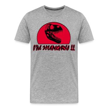 La faim du tyrannosaure - T-shirt bio Premium Homme - gris chiné - Devant - Damien (186cm)