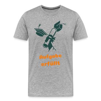 Aufgabe erfüllt - Männer Premium Bio T-Shirt - Grau meliert - Vorne - Damien (186cm)