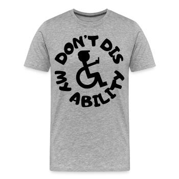 Ne niez pas mon handicap # - T-shirt bio Premium Homme - gris chiné - Devant - Damien (186cm)