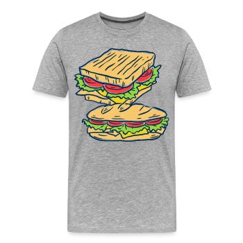 Sandwich Fast Food Cook Cooks Cook Cook - Men's Premium Organic T-Shirt - heather grey - Front - Damien (186cm)