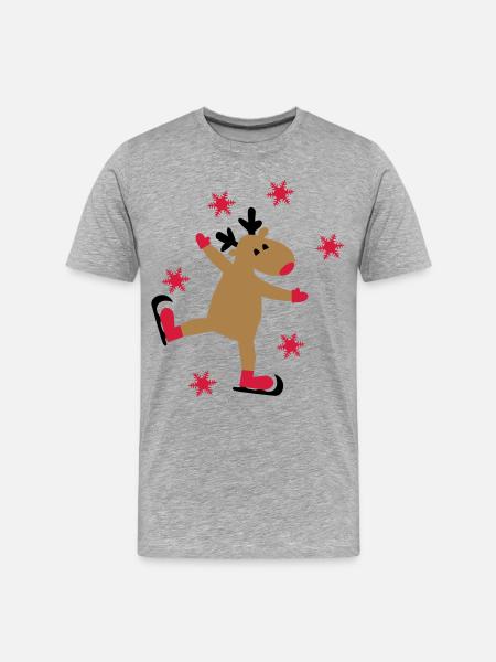 Funny moose for Christmas - Men's Premium Organic T-Shirt - heather grey