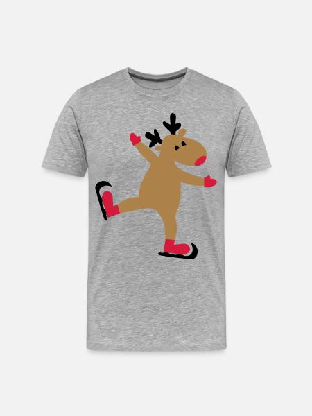 Funny moose for Christmas - Men's Premium Organic T-Shirt - heather grey