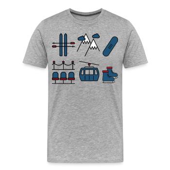 Winter sports - Men's Premium Organic T-Shirt - heather grey - Front - Damien (186cm)