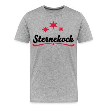 Kochschürze Sternekoch - Männer Premium Bio T-Shirt - Grau meliert - Vorne - Damien (186cm)