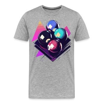 Boules de billard graphique - T-shirt bio Premium Homme - gris chiné - Devant - Damien (186cm)