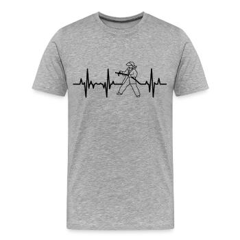 Firefighter Heart Palpitations - Men's Premium Organic T-Shirt - heather grey - Front - Damien (186cm)