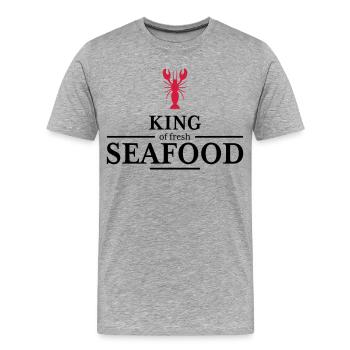 roi des fruits de mer - T-shirt bio Premium Homme - gris chiné - Devant - Damien (186cm)